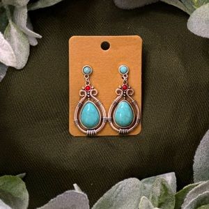 Aztec turquoise earrings